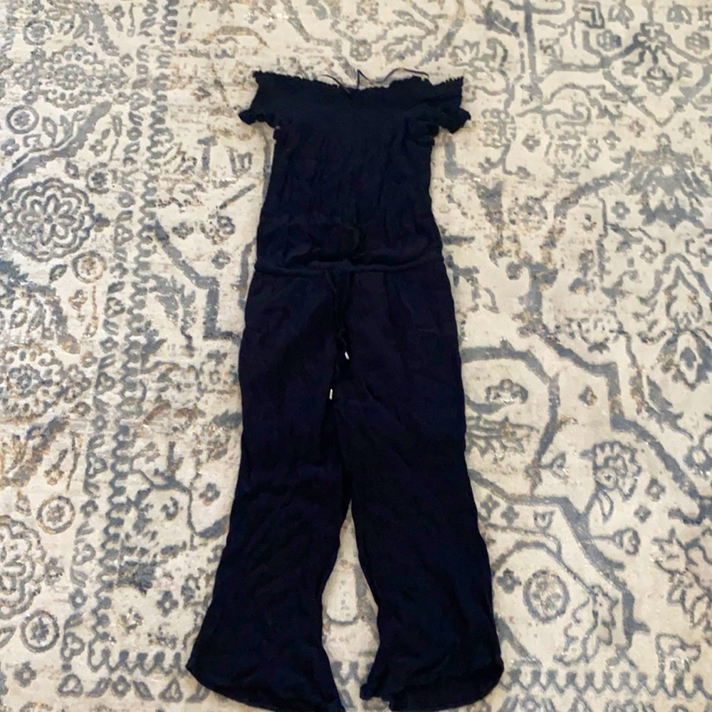 Cropped, off-shoulder Jumpsuit
